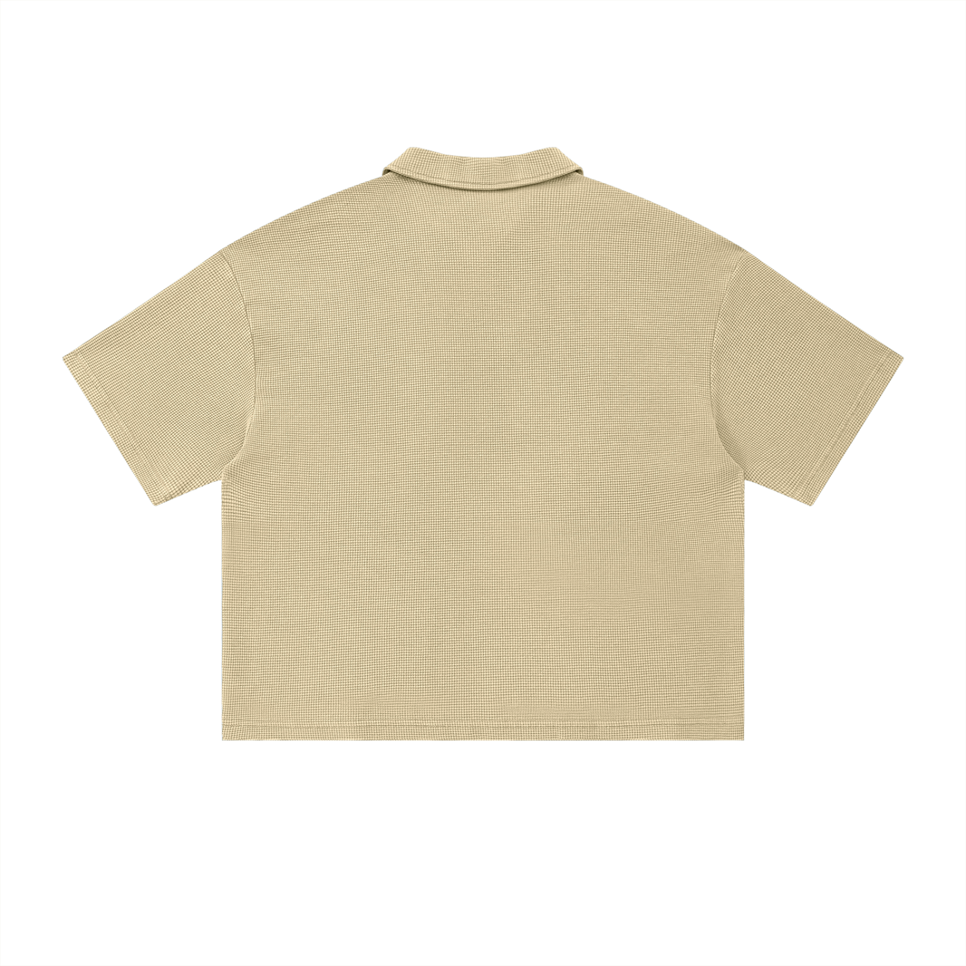 FINAL Unisex Vintage Wash Waffle Boxy Polo Shirt