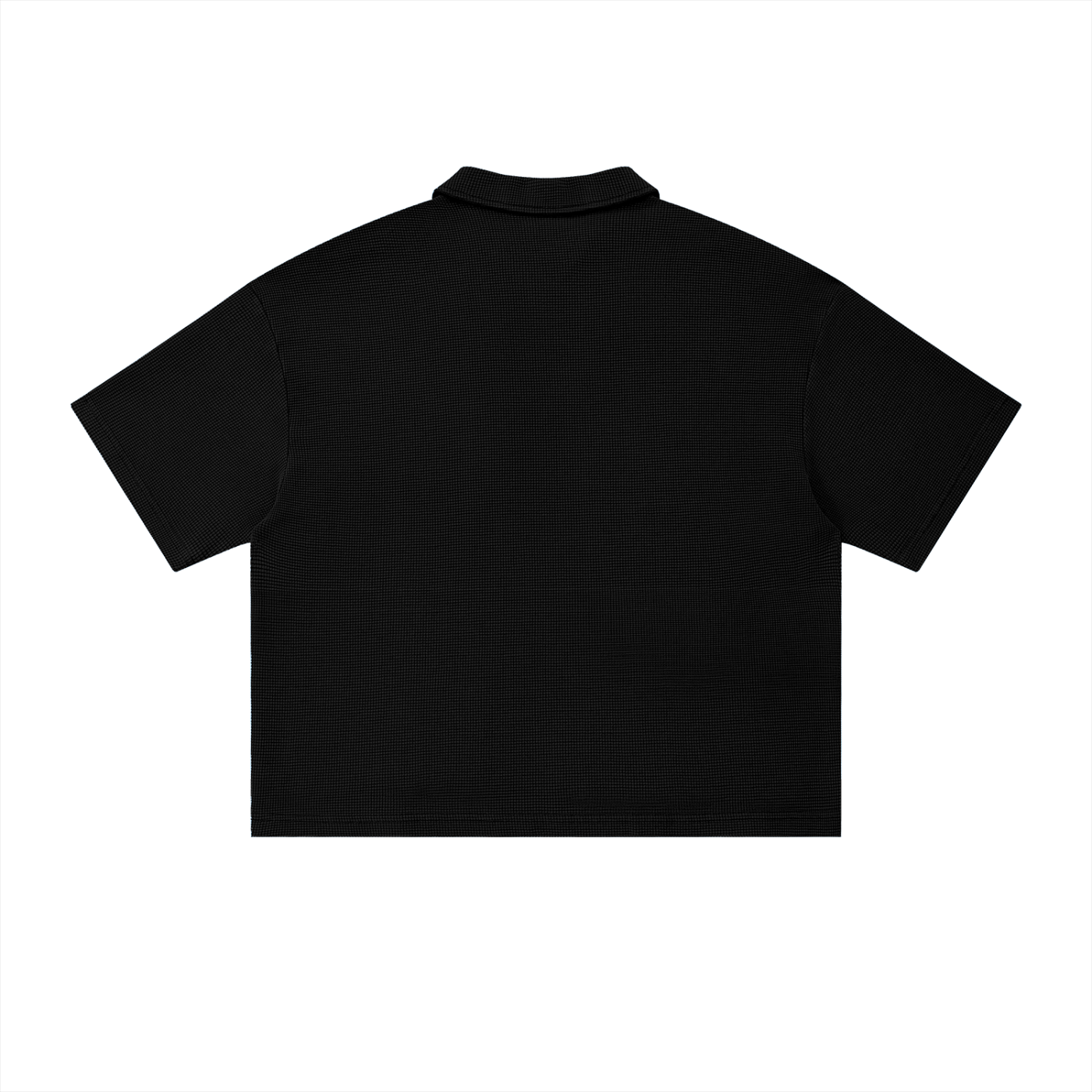 FINAL Unisex Vintage Wash Waffle Boxy Polo Shirt