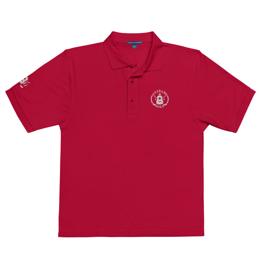 "Guitars & Golf" Classic White Logo Premium Embroidered Polo