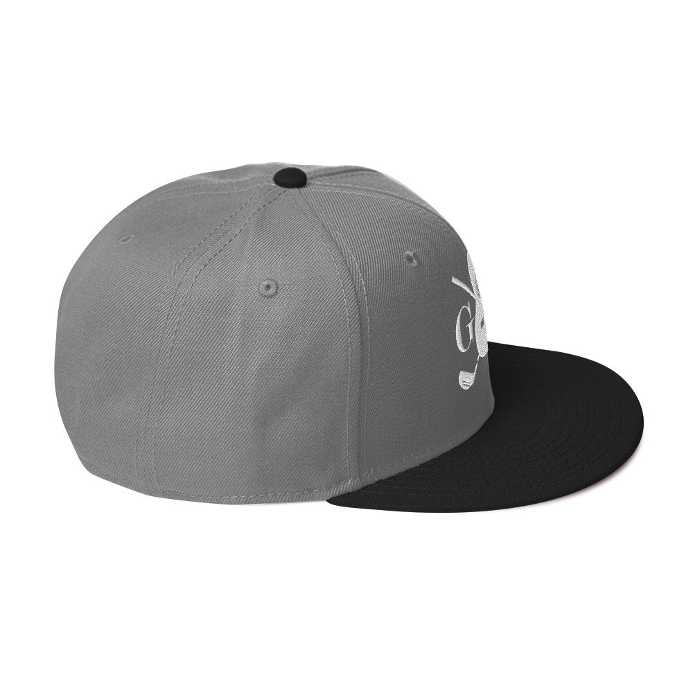 "G&G" Embroidered White Logo Snapback Hat Your Color Choice