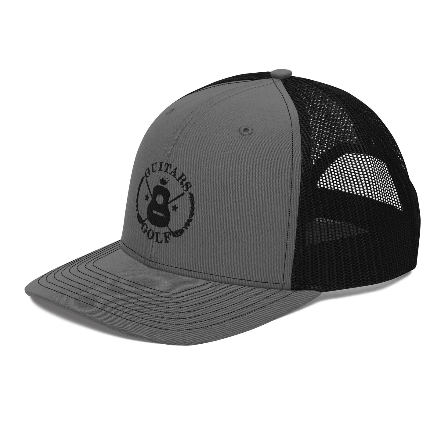 Richardson® and Guitars & Golf Embroidered Black Logo Trucker Cap