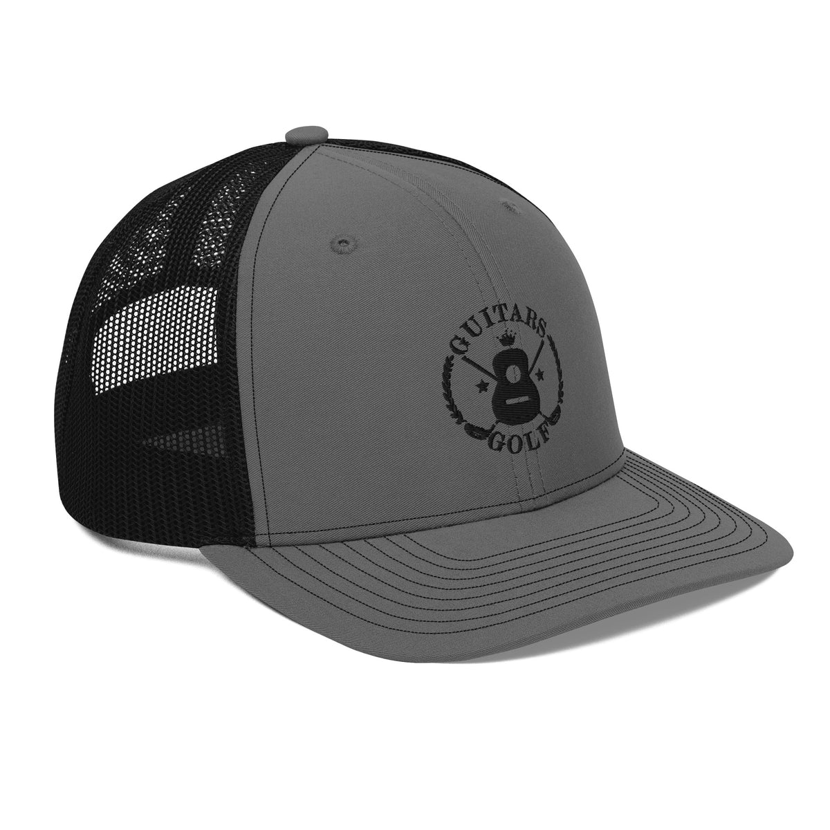 Richardson® and Guitars & Golf Embroidered Black Logo Trucker Cap