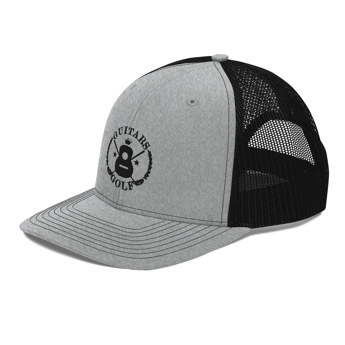 Richardson® and Guitars & Golf Embroidered Black Logo Trucker Cap