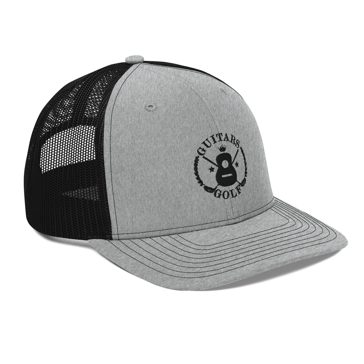 Richardson® and Guitars & Golf Embroidered Black Logo Trucker Cap